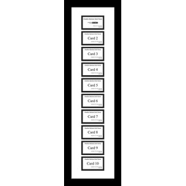 Creative Picture Frames 10-2" x 3.5" Opening Black Business Card Frame with 8" x 30" Double White-Black Mat, Frame, Installed Wall Hanger