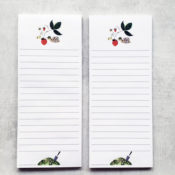 Strawberry Garden Refrigerator Notepads - Set of 2 Pads