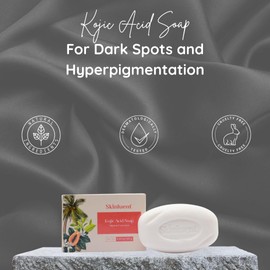 Skinluent Kojic Acid Soap for Dark Spots and Hyperpigmentation – Face & Body Bar for Uneven Skin Tone, and Age Spots, 4.4oz