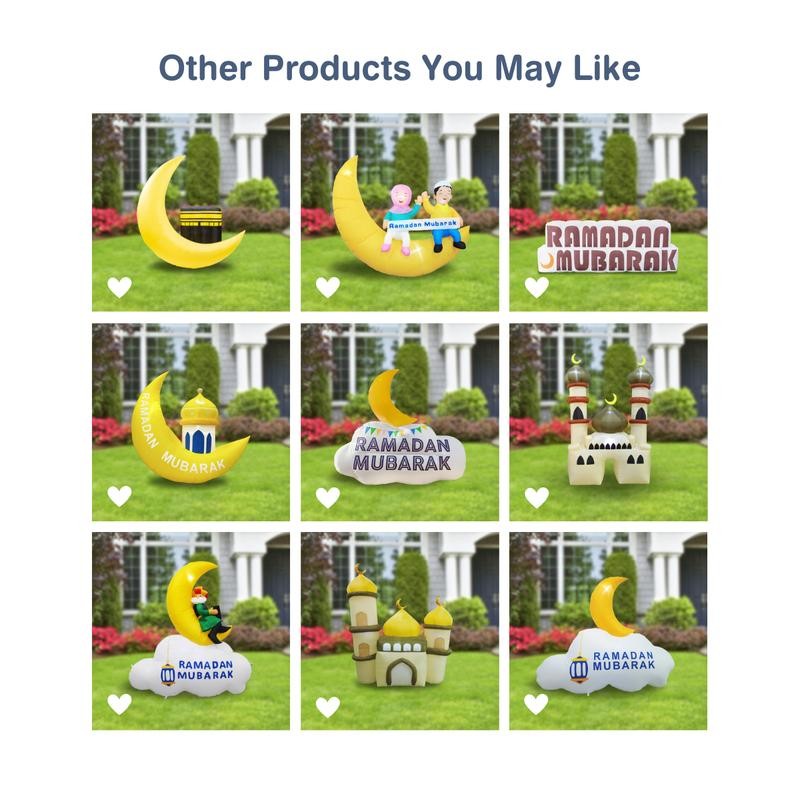 6FT Ramadan Inflatable - Blue and Yellow Mosque