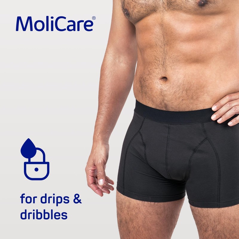 MoliCare Men - Invisible Absorbent Washable Incontinence Pants, Protective Boxers