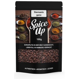 Spice Up Star Anise Whole 100 g - Star Anise 100 g - Whole Star Anise Fruits - 100% Natural & Intensely Aromatic - Sweetly Spicy with Licorice Note - For Tea, Curries, Baking & Mulled Wine