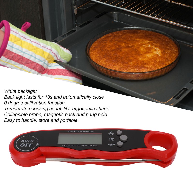 Meat Thermometer Digital 2 Probes with Alarm Function Backlight for
