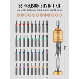 FantastiCAR 37PCS Precision Screwdriver Kit, Durable S2 Steel Microbits, with Low-Gravity Design Magnetic Driver Handle, for Electronics Repair