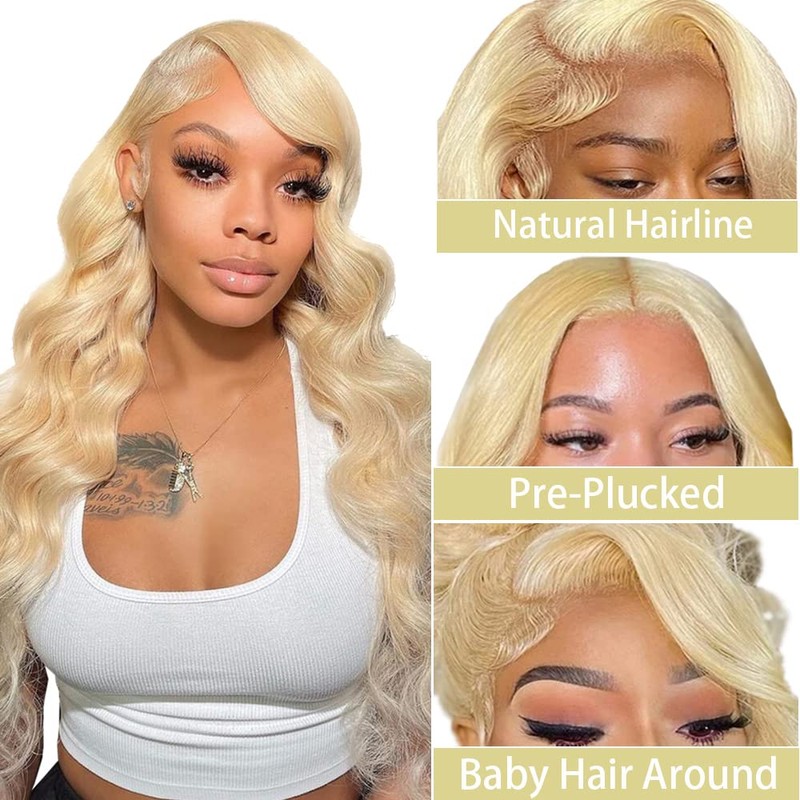 Creuost 613 Inch Real Hair 613 Blonde Wig Human Hair