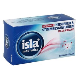 Isla med voice throat lozenges, pack of 50