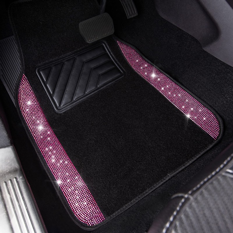 CAR PASS Bling Rhinestone Car Seat Covers Leather Shining Diamond