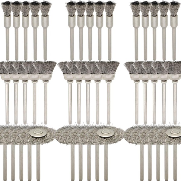 45-Piece Wire Brush Set - Metal Rust Removal, Polishing, Cleaning