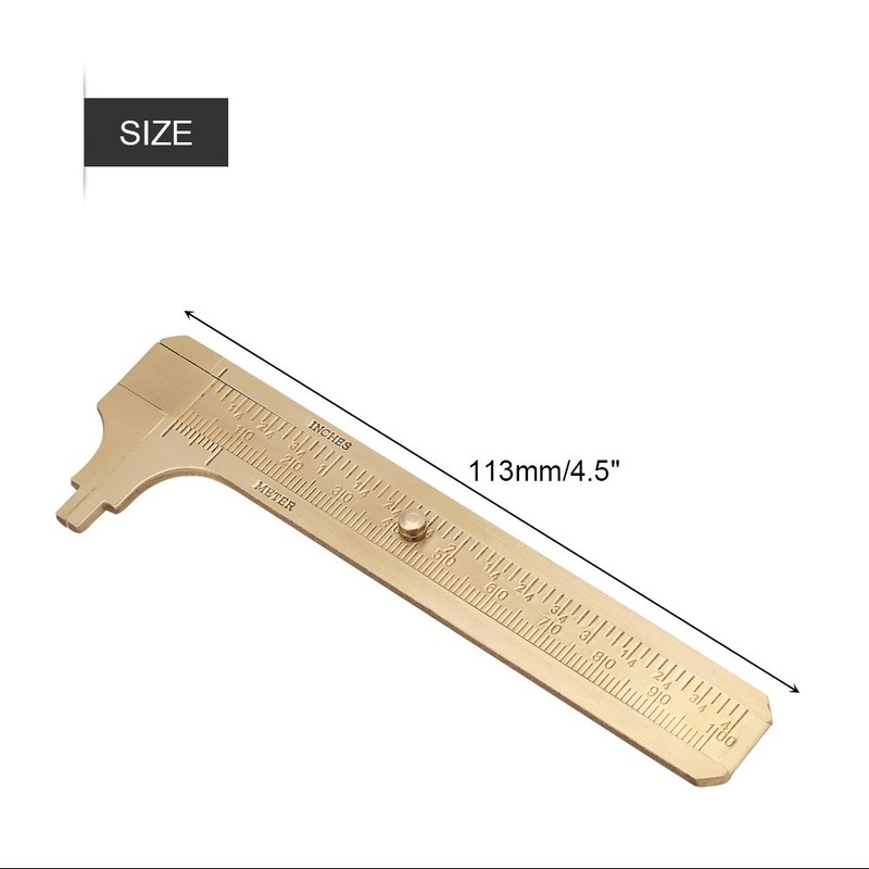 Walfront Brass Sliding Gauge Vernier Calipers Ruler Measuring Tool Metric/Inch