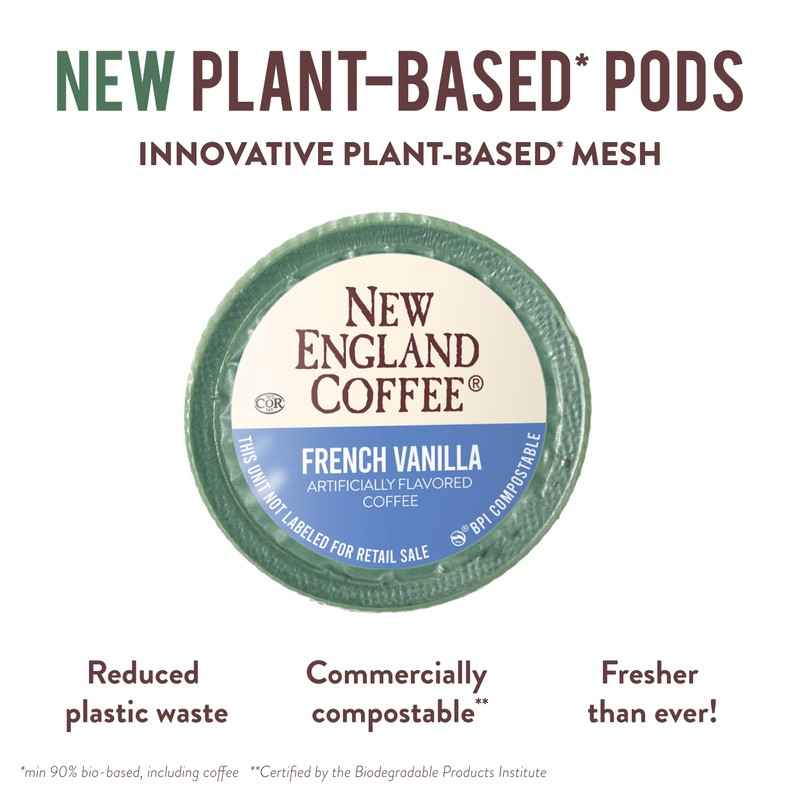 New England Coffee French Vanilla Medium Roast Single Serve Pods,