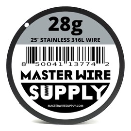 Stainless Steel 316L - 25' - 28 Gauge Wire - 25ft - 0.32mm - 0.013in - Master Wire Supply - Made in USA