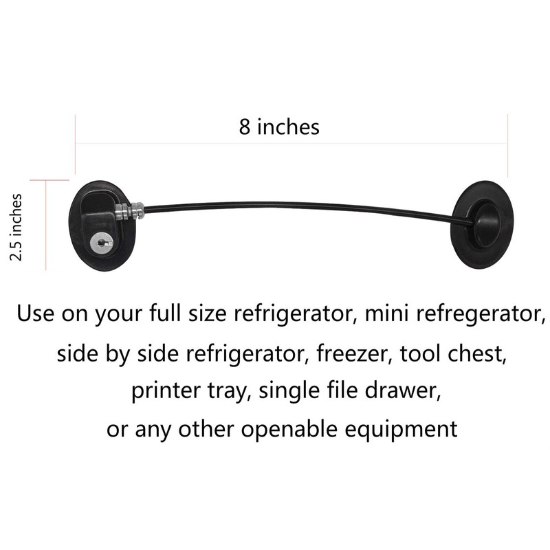 REZIPO - Refrigerator Door Lock with 2 Keys, File Drawer