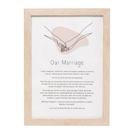 Splosh Our Marriage Gift of Words Sentimental Frame. Picture Frame Gifts for Bride & Groom. Aesthetic Room Decor. Minimalist Bedroom Accessories, Bathroom Decor, Living Room Accessories & Wall Decor.…