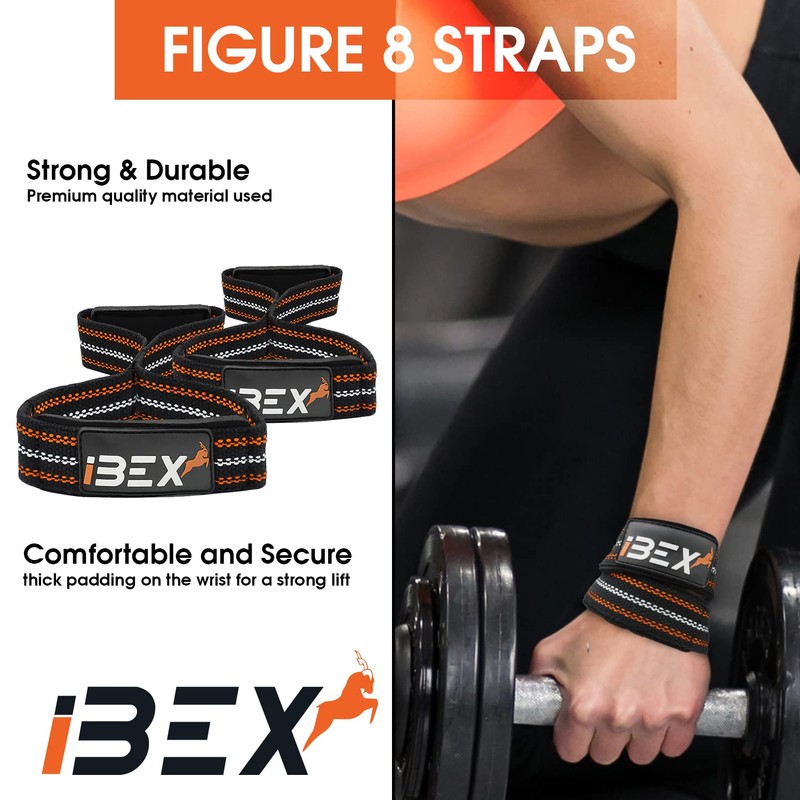 Figure 8 Premium Quality Weight Lifting Straps with Secure Comfort