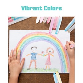 PHILODOGS Colorful Anti-Dust Healthy Chalk for Kids & Toddlers | Smooth Writing on Blackboard, Chalkboard & Sidewalks 12 Colours 12 Pcs (Gift Pack)