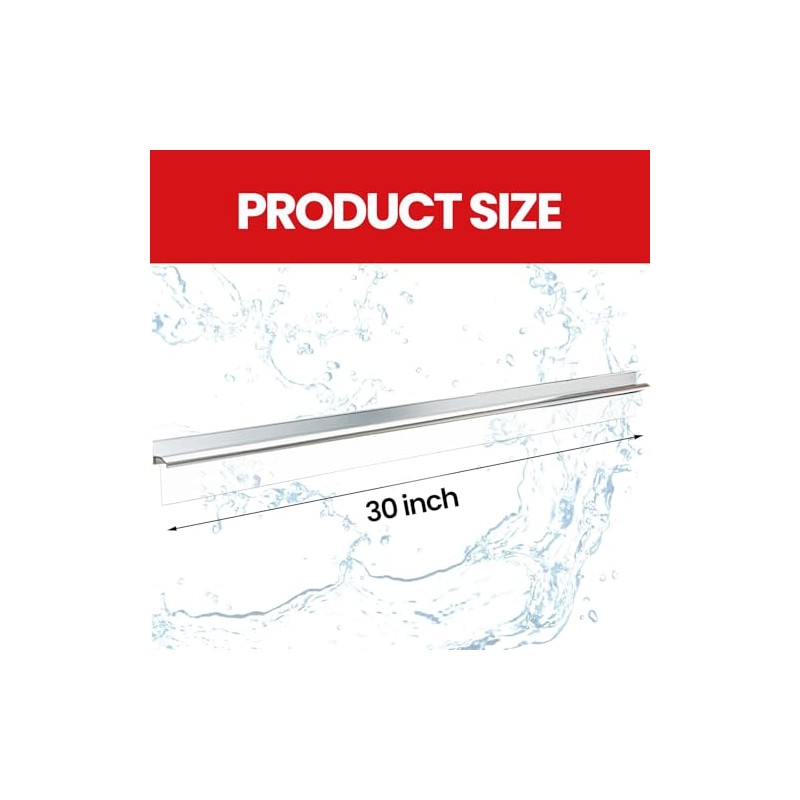 30" Chrome Framed Shower Door Replacement Bottom Deflector, Applied Mounting