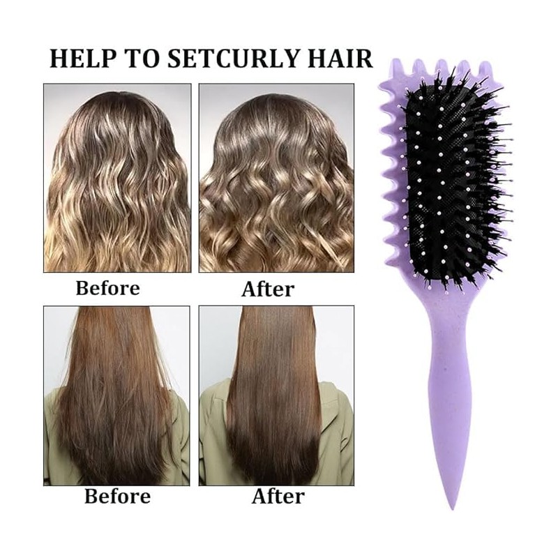 2PCS Cepillo para Cabello Rizado para Mujeres, Cepillo Definidor de