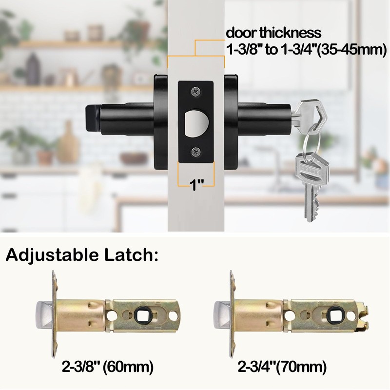 HISAFE Matte Black Keyed Entry Door Levers with Lock, Heavy