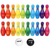 TOWO Wooden Skittles for Children - Wooden Skittle Set with