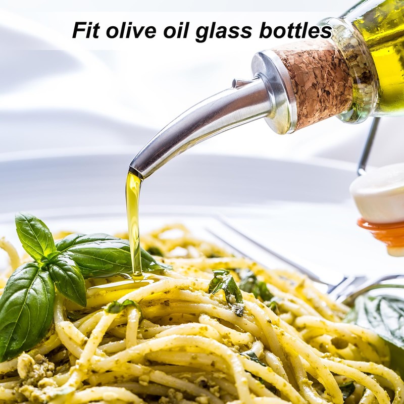uxcell Stainless Steel Bottle Pourers, 2Pcs Auto Flip Olive Oil