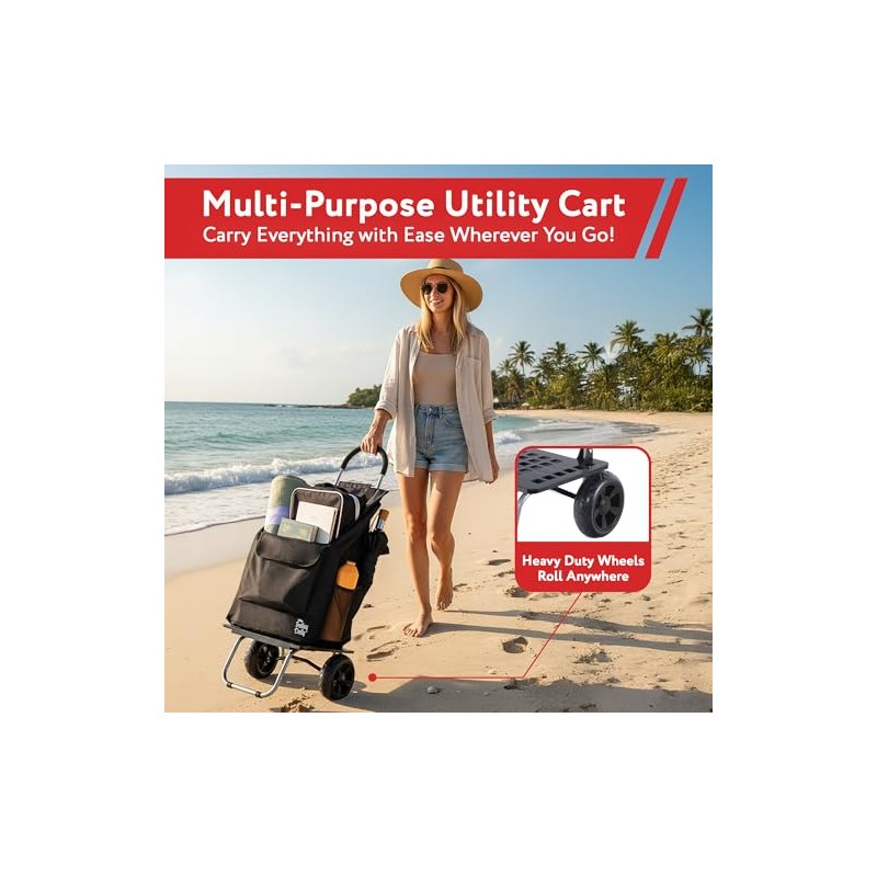 dbest Products Bigger Trolley Dolly, Carrito Plegable Negro de Compras
