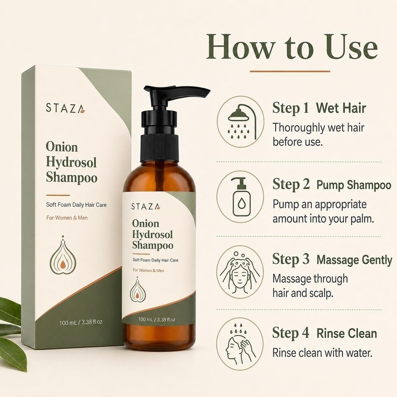 Shampoo de Hidrosol Cebolla 100 mL 3.38 fl oz Botella