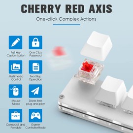 Ecarke Mini 4-Key Keypad Mechanical Gaming Keyboard, Set by Yourself Programming with 1.5m USB Data Cable（Upgrade Cherry Shaft & RGB LED）