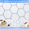 WalDecoo White 3D Hexagonal Peel and Stick Wall Tiles, 10