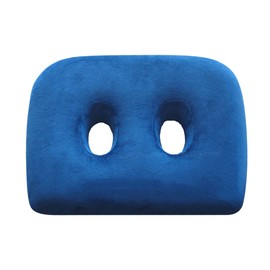 Two holes cushion office dining table comfortable breathable chair cushion removable washable memory foam slow rebound stool fart cushion blue 43*35*7cm