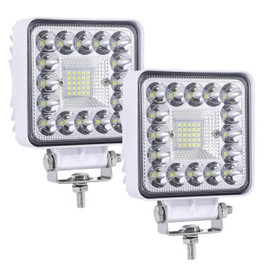 Marine LED Lights, LED Light Pods Spotlights for Boat Truck Trailer, 120W 10000lm 4 Inch Spot Beam Yacht Dock Lights Tractor ATV UTV Work Light Bar Pods Waterproof, 2 Pack White Housing