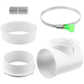 4" Dryer Vent Connector Kit with 90° Elbow - Heat-Resistant, Space-Saving Design for Tight Spaces, Airtight Seal with Silicone Gasket, Fits Semi-Rigid/Flexible Hoses