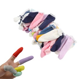 RICISUNG Fabric Finger Cover, Finger Sack, Set of 100, Random Color, Fingertip Protection Sack, Prevent Fingertip Abrasion, Fingertip Protection, Cotton, Stretchable, Breathable, For Work, Experiment, DIY, Sculpture, Work Finger Cover
