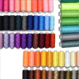 Embroidery Thread Set, Sewing Machine Embroidery Thread, 60 Rolls of 500 m Machine Embroidery Thread, with Storage Box, Compatible with the Colours of Janome and Robison-Anton, for Embroidery and Most