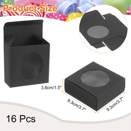 uxcell 16Pcs Soap Packaging Boxes 3.7 x 3.7 x 1.5 Inch Kraft Soap Box Mini Soap Present Treat Gift Box for Bakery Candy Packaging Jewelry Display (Black)