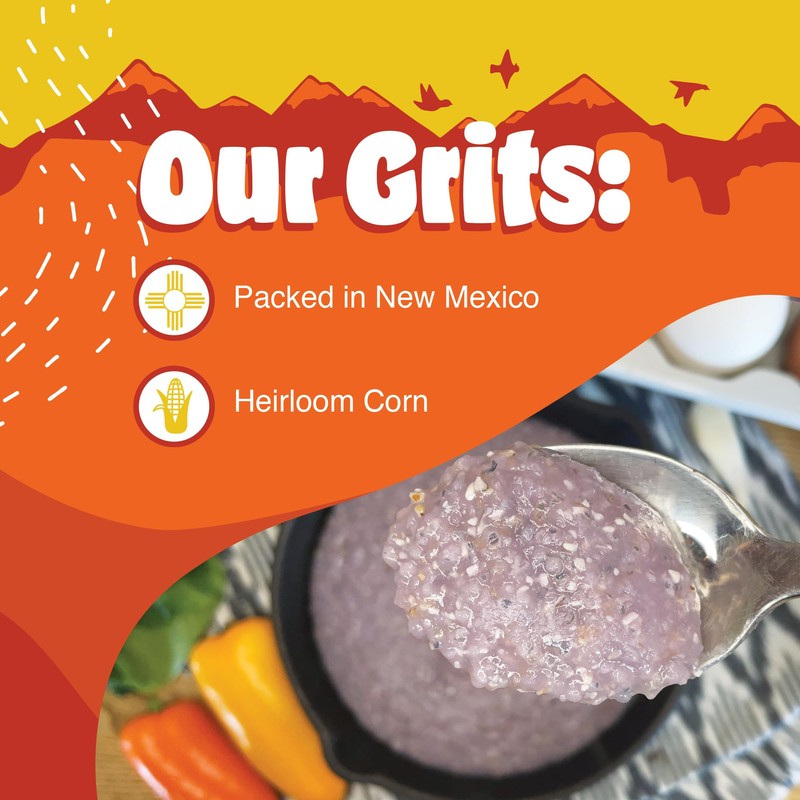 Western Blue Corn Grits, Native American Grown, Coarse Ground Heirloom,