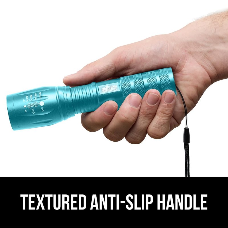 GORILLA GRIP Powerful LED Tactical Flashlight, 750 FT High Lumens