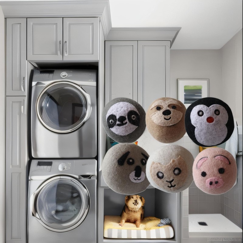 YWXWY Wool Dryer Balls, Cute Pattern Drying Balls for Laundry,