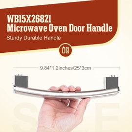 WB15X26821 Door Handle Replacement Compatible with GE Microwave Oven JVM6175SK2SS JVM7195SK3SS JVM6175SK1SS JVM6175EK2ES JVM7195SK1SS, 4464467 AP6024408 PS11736302 EAP11736302