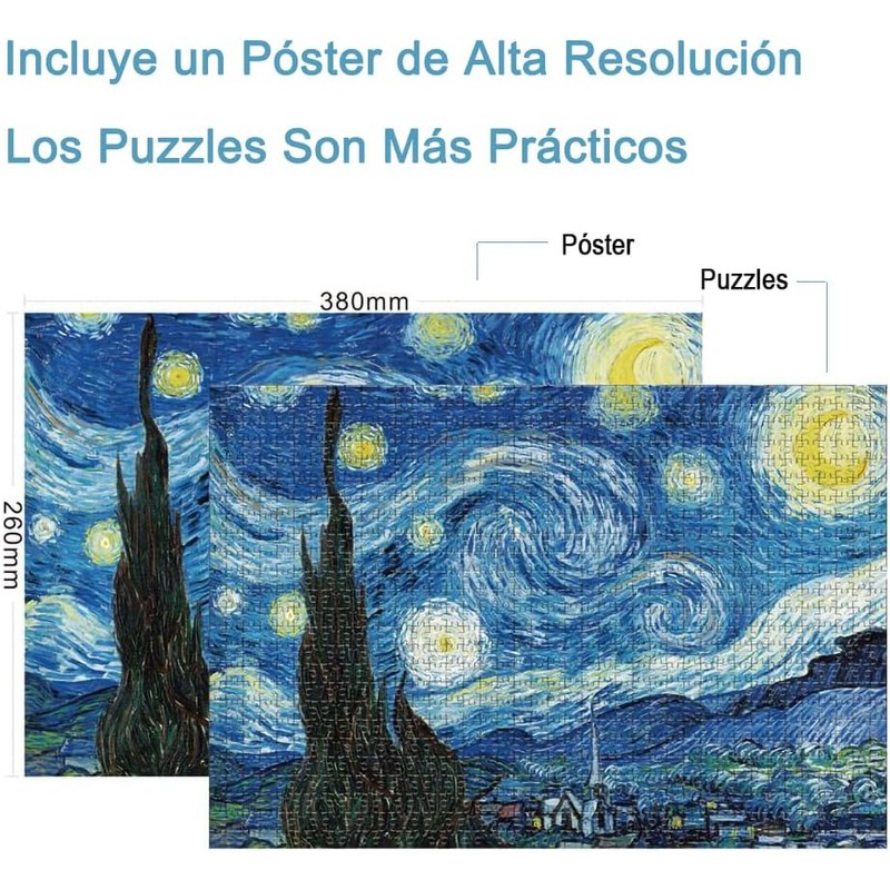 JESWO Rompecabezas 1000 Piezas, Puzzle para Familia Adultos Niños, 38X26cm