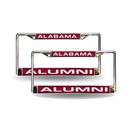 Alabama Crimson Tide Alumni Chrome Metal (Set of 2) Laser Cut License Plate Frames