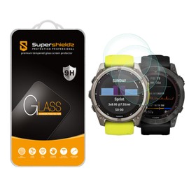 (3 Pack) Supershieldz Designed for Garmin Fenix 8/8 Pro (Solar/Amoled) 51mm / Garmin Fenix 7X/7X Pro (Solar/Sapphire Solar) / Epix Pro (51mm) Tempered Glass Screen Protector, Anti Scratch, Bubble Free