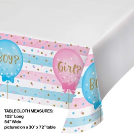 Creative Converting 336690 Gender Reveal Balloons Plastic Tablecloth