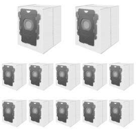 Paquete de 12 bolsas de aspiradora de repuesto para iRobot Roomba i7+, i8+, i3+, i4+, i5+, i6+, i1+, s9+, s9 Plus, Combo j8+, j9+, 10 Max, i, s, j, Essential Series Clean Base - Bolsas automáticas