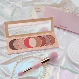 Color Nymph Eye Makeup Palettes for Girls Teens, High-Pigment 9 Colors Shimmer & Glitter Eyeshadow Palettes Face Makeup Pallet for Beginner, Easy to Apply Long-Wearing with Dual-Ended Eyeshadow Brush