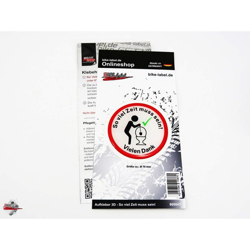 BIKE-label 900047 3D Sticker Toilet Sign So viel Zeit muss
