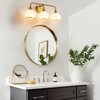 HAHZT Brushed Gold Bathroom Light Fixtures 3-Lights Vanity Lights with