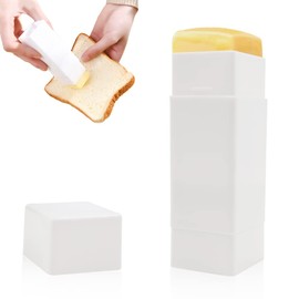 Rotary Type Butter Spreader, Corn Cob Butter Spreader, Butter Dispenser Butter Stick Holder, Spreads Butter Evenly On Pancakes, Waffles, Toast (White, Small)