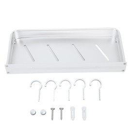 Bathroom Space Aluminum Shelf Bathroom Wall Mounted Drill Free Shelf Toilet Storage Rack with Hook 30cm