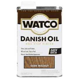 RUST-OLEUM, Quart, Dark Walnut Watco 242220 Danish Oil Wood Finish, Low VOC