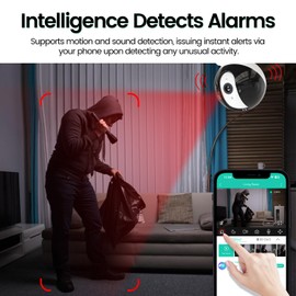 VSMAHOME Security Indoor Camera,360° Pan Tilt Indoor Home Security Camera,1080P Pet Camera with Motion Detection & Tracking,2-Way Talk,IR Night Vision,24/7 Local Recordings,Supports Alexa